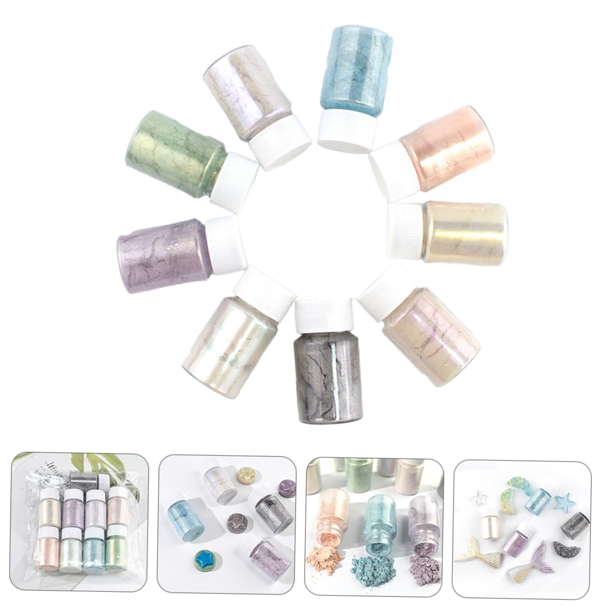 OSALADI 2 series Polvo Polarizado Pigmento Para Tinte Tonificante Polvo De Mica Iridiscente Para Uñas Colorante De Resina Epoxi De Mica Que Cambia De Color De 9 piezas*2