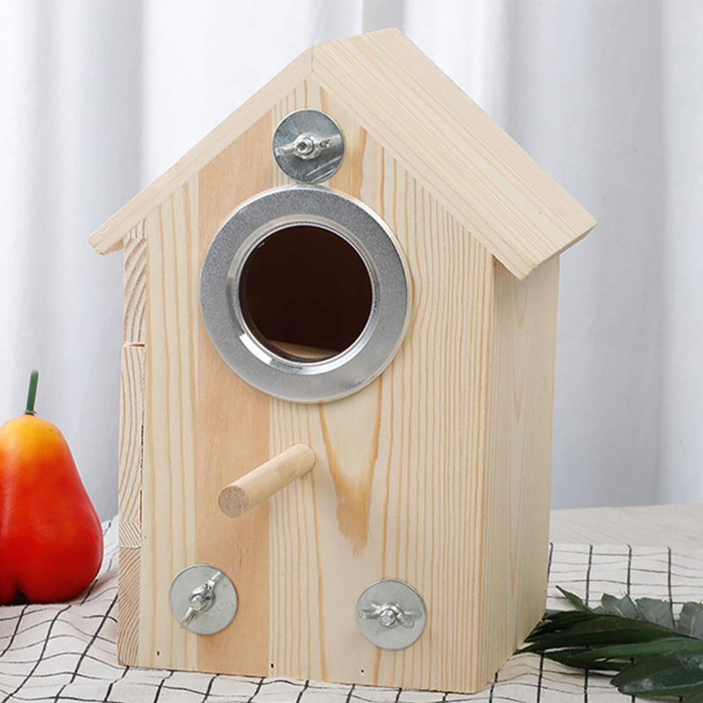 Caja Nido de pájaros de Madera, casa for pájaros, Caja de cría de Loros, Jaula, Nido de pájaros de Madera for Periquito, Periquito, cacatúa, Conure, pinzón Canario, Agapornis/1128