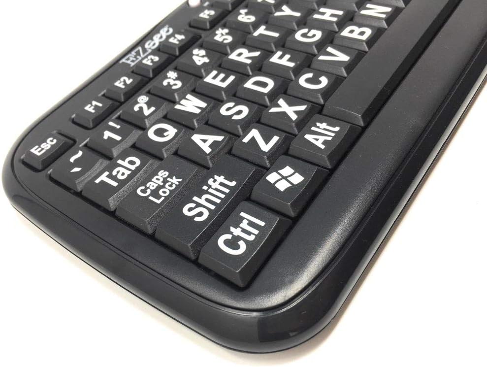 Ergoguys Ezsee Low Vision Keyboard Large White Print Black Keys