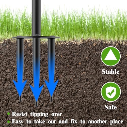 VeyFolzin.st Bird Baths for Outdoors, Detachable Birdbaths for The Garden Clearance, Freestanding Bird Baths for Outdoors Heavy Duty, Bird Bath Bowl Spa & Birdfeeder with Metal Stake Stand (Black) — view 2