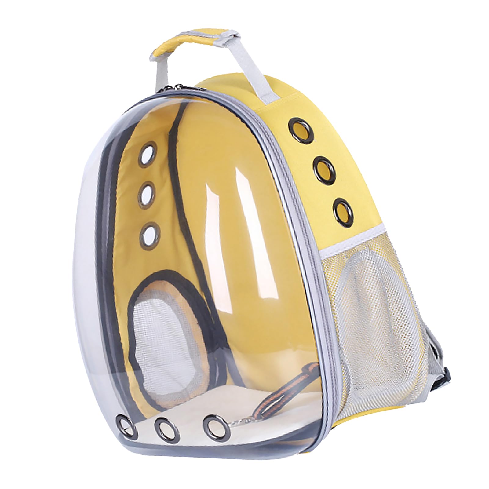 Mochila para Mascotas, Bolsa Transportadora para Gatos con Ventana Transparente y Transpirable, Abierta Lateral, para Viajes, Senderismo, Material ABS y PC (Yellow)