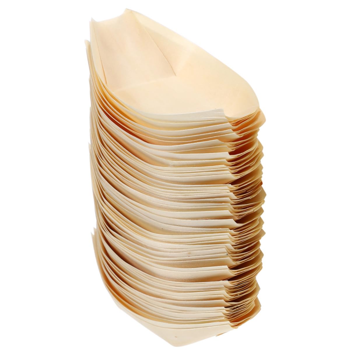 Ipetboom 50pcs Wooden Sushi Boats Disposable Snack Containers for Sushi Salads Cakes Easy Cleanup