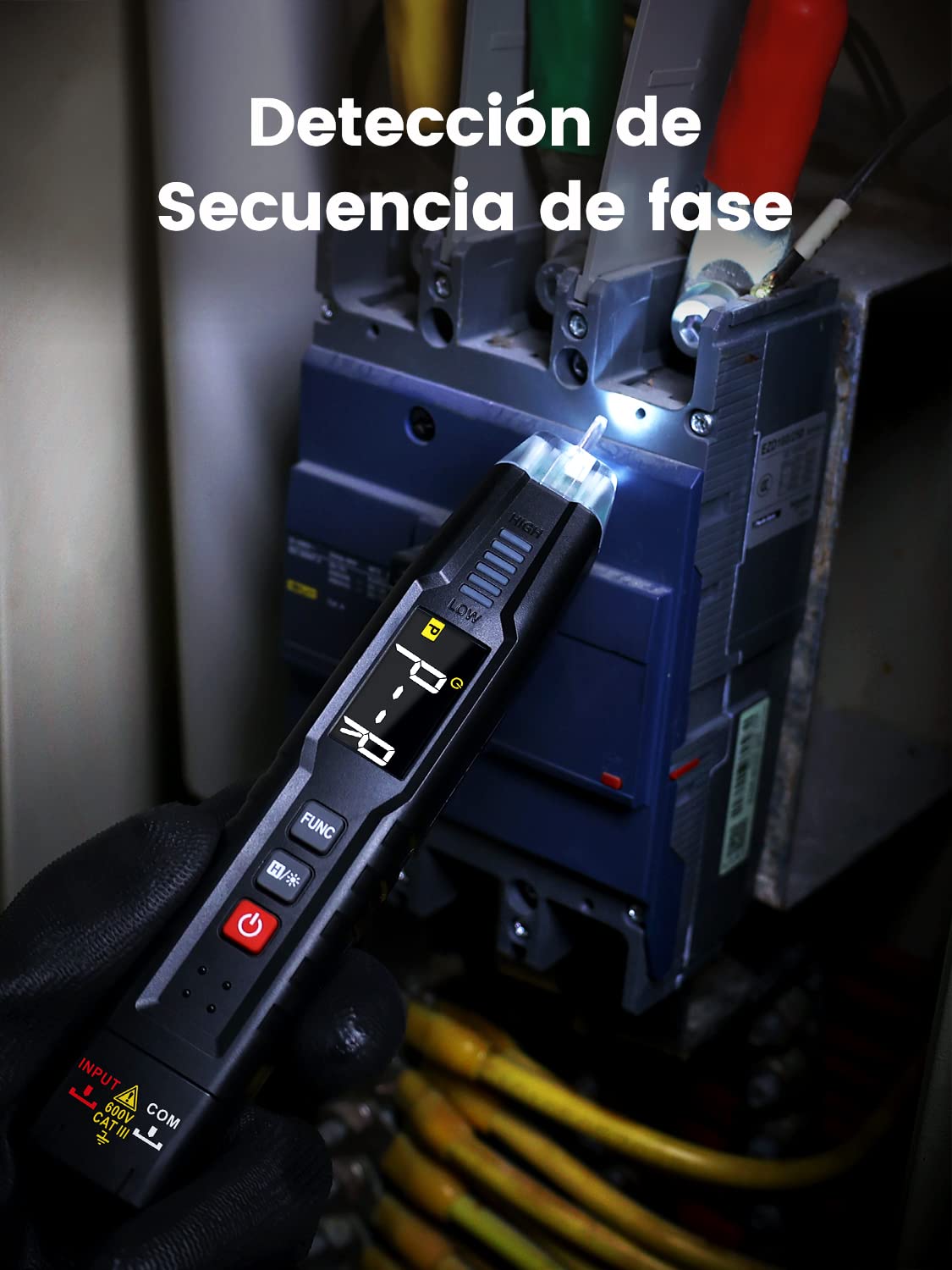 KAIWEETS ST100 Buscapolos Inteligentes sin Contacto, Multímetro Portatil, Polímetro de Bolígrafo, NCV Probador para la Tensión en 600V CA/CC, Capacitancia, Resistencia, Continuidad, Diodo