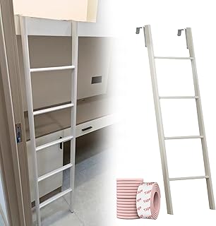 Bunk Bed Ladder Hook-on Camper Step Ladder White, Loft Replacement Ladder with Anti-Slip Step Pad, Adjustable Twin Ladder for Dorm/Cabin/Bedroom, Easy Fit (Color : Floor-Standing, Size : 150cm (59