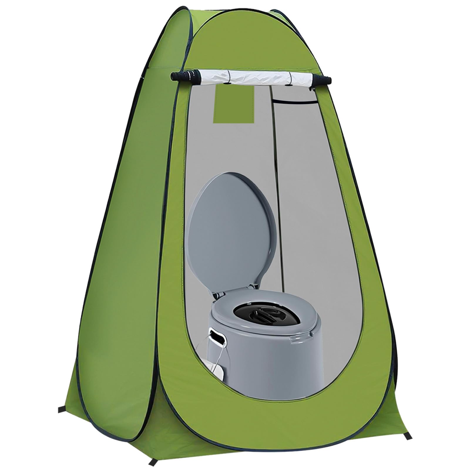Portable Outdoor Instant Pop Up Tent For Privacy Camping Shower, Toilet & Changing Room by Denny International® (Green (with Camping Toilet))