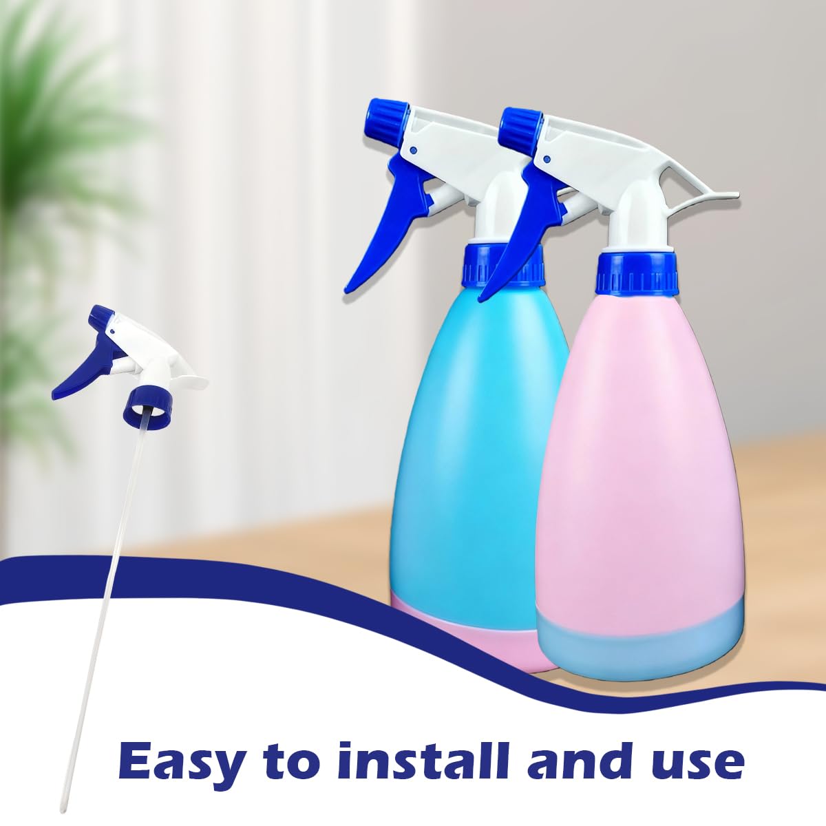 4 Ugelli Spray Regolabili Con Tubo Da 26,9cm - Testine Di Ricambio Per Bottiglie 28/400 - Nebbia, Flusso, Getto - Per Piante, Bellezza, Pulizia - 3