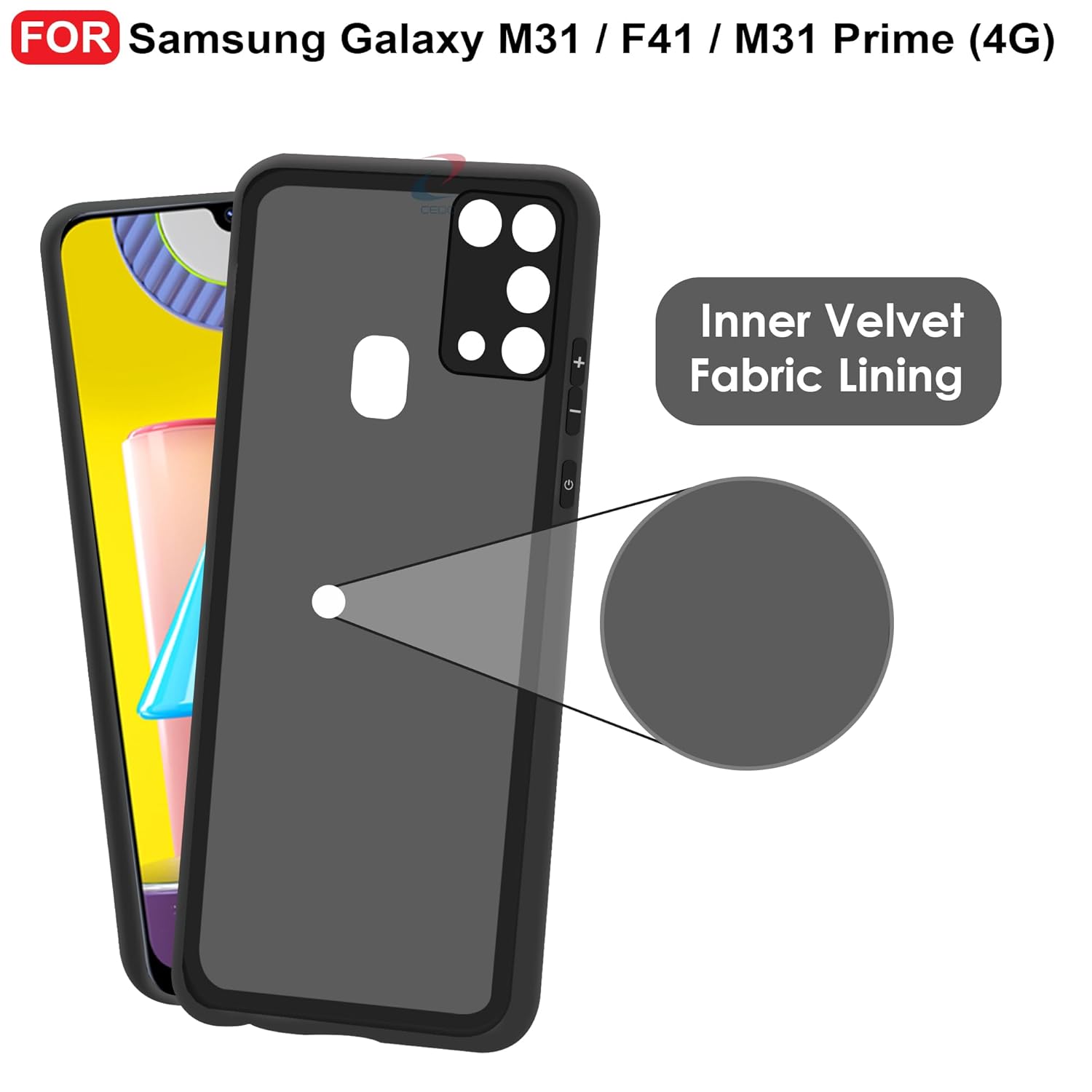 CEDO Samsung Galaxy M31 / F41 / M31 (4G) Prime Back Cover | Camera Bump Protection & Ultra Slim | Matte Soft Silicon Shock Proof Rubberised Back Case Cover (Black) 9 61 9nHTtmsL. SL1500