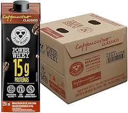 3 Corações Bebida Láctea Cappuccino Power Whey Clássico 15g de Proteína com Cafeína 250ml - 12 unidades