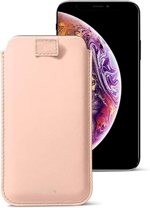 Lucrin Funda con leng eta Pull-up para iPhone XS iPhone Nude Piel Liso Lucrin Funda con leng eta Pull-up para iPhone XS iPhone Nude Piel Liso