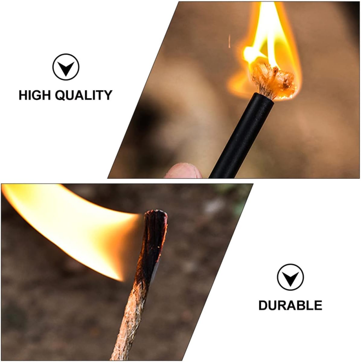 5Pcs Wax Fire Starter Rope with Handles Flame Rope for Camping BBQ Hiking and Outdoor Cooking Easy Ignition Wind Resistant Fire Making Kit