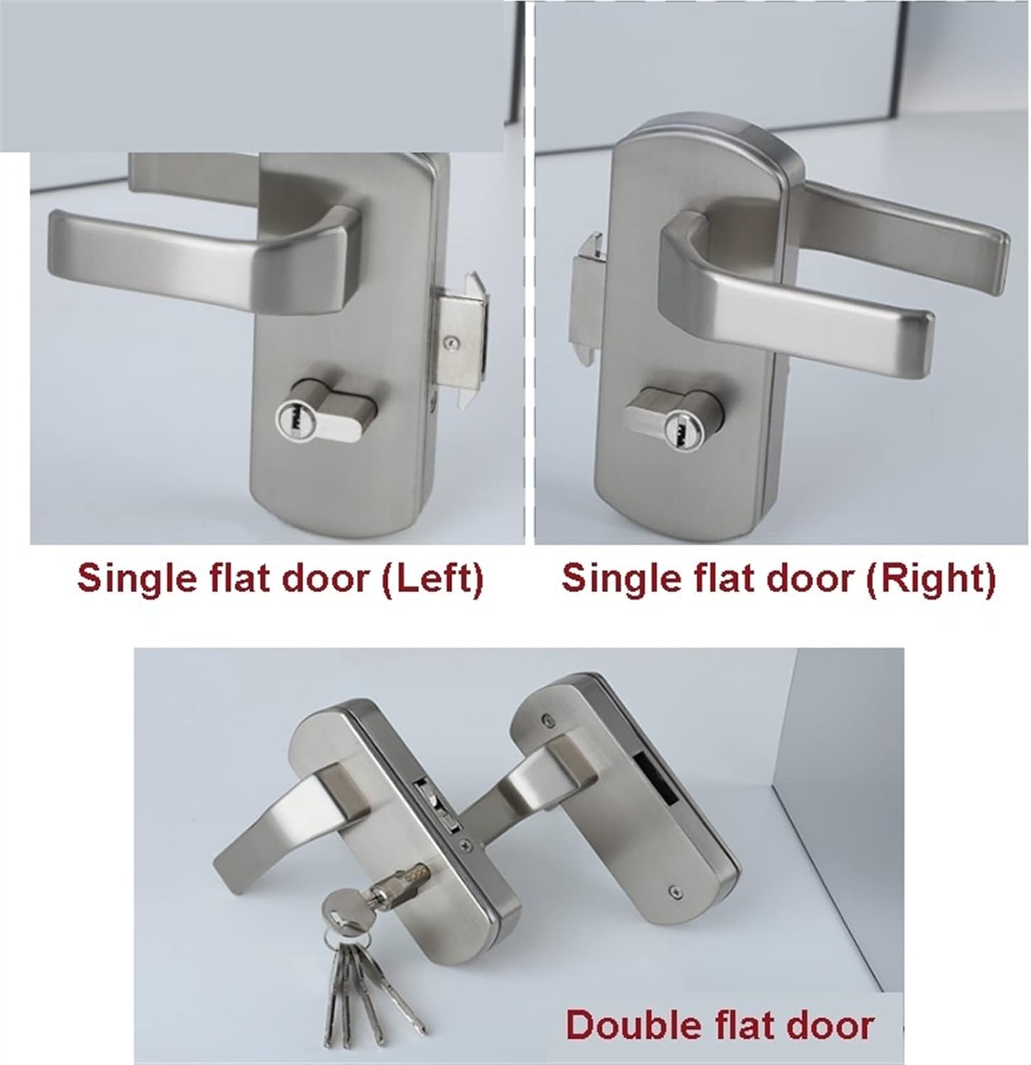 Lock Door Lock Handle Handle Door Lock for Office Showroom Door Hardware Hotel Meeting Room Accessories MS396DD 1Pcs(Double Right)