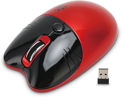Cute Cat Mouse, 2.4GHz Portable Adjustable DPI Portable Mobile Optical Mouse, Dual Mode Candy Colors Silent Mouse with USB Receiver, for Win XP, 7, 8, 10, for OS X (Red)