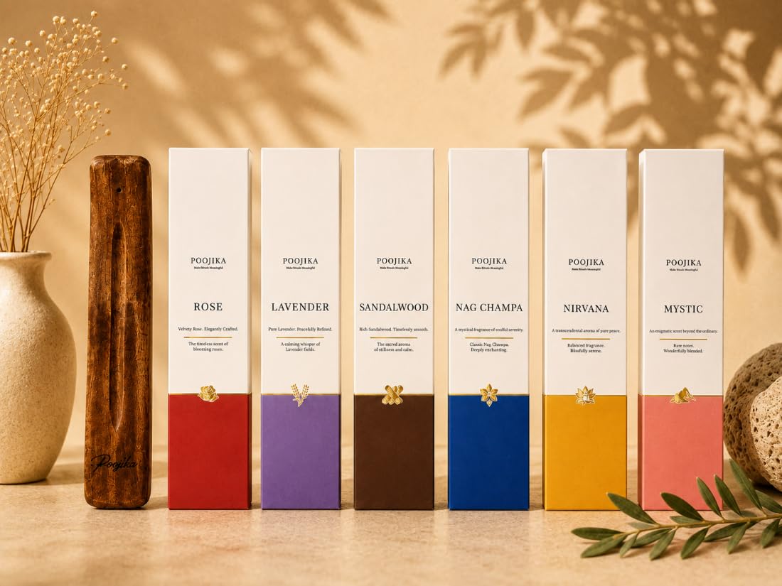 Rose, Lavender, Sandalwood, Nag Champa, Nirvana & Mystic 240 Incense Sticks | Charcol Free, Hand Made-picture-14