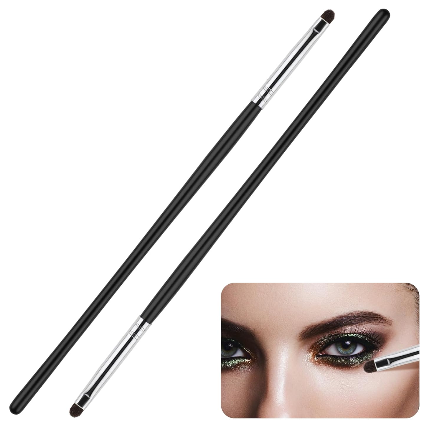 WLLHYF Eyeliner Smudge Brush 2 PCS Professional Eye Makeup