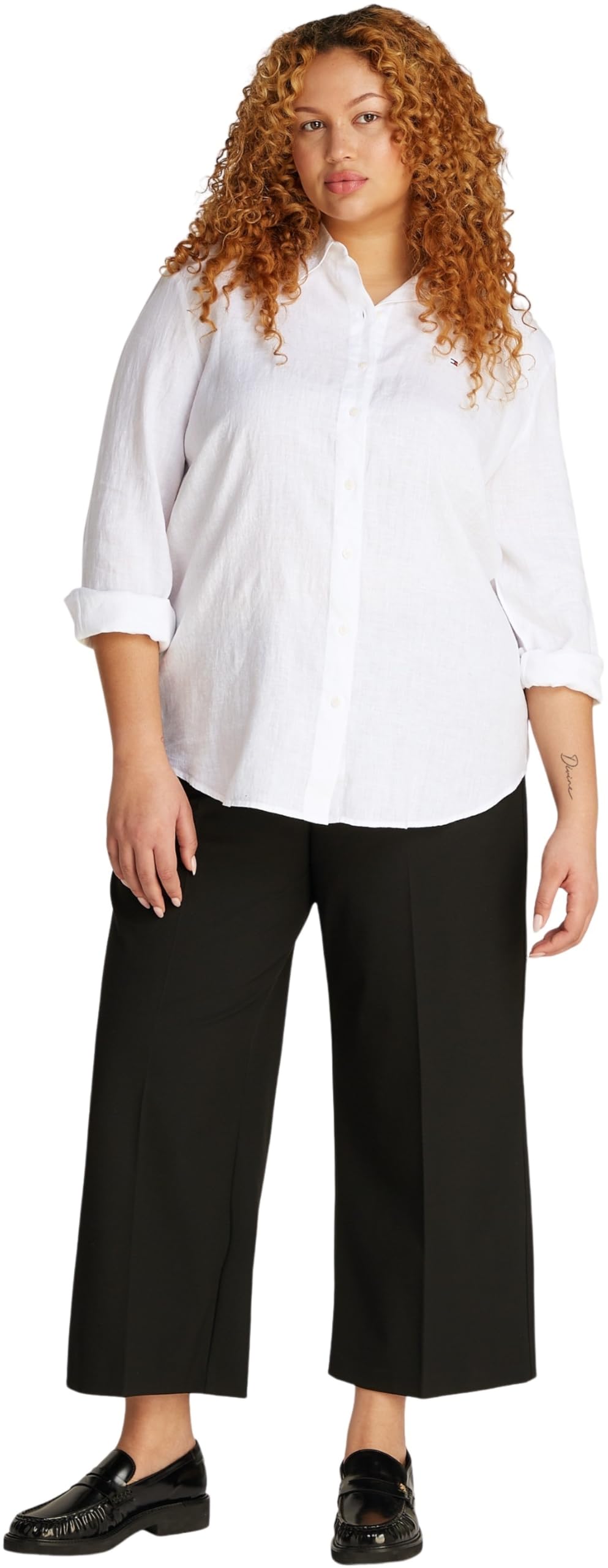 Tommy Hilfiger CRV Ess Linen Relaxed Shirt Ww0ww46093 CRV Ess Camicia Rilassata Lino WW0WW46093 Donna