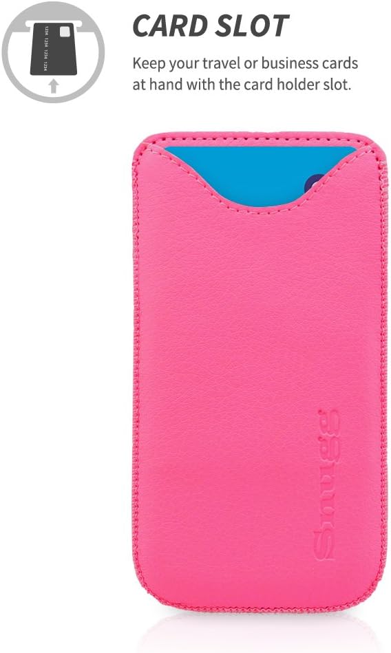 iPhone 5C Case, Snugg Apple iPhone 5C Hot Pink Leather Pouch Case [Card Slot] Apple iPhone 5C Pouch Case Cover Executive Design
