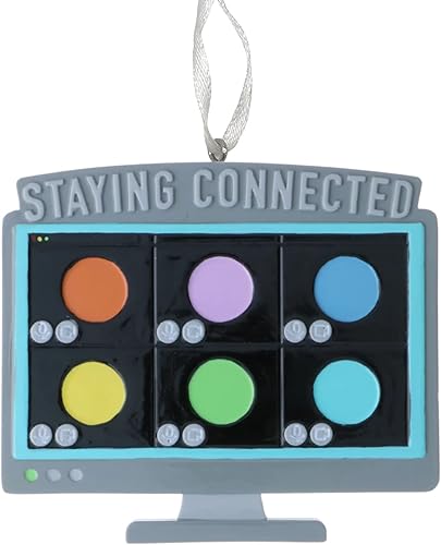 Miniatura 10 de Adorno de árbol de Navidad personalizado para computadora de trabajo desde casa, decoración artesanal personalizada para reuniones virtuales