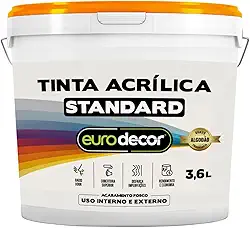 Tinta Acrílica Standard Euro Decor 3,6KG Sem Cheiro Anti Mofo Interior e Exterior (Concreto)