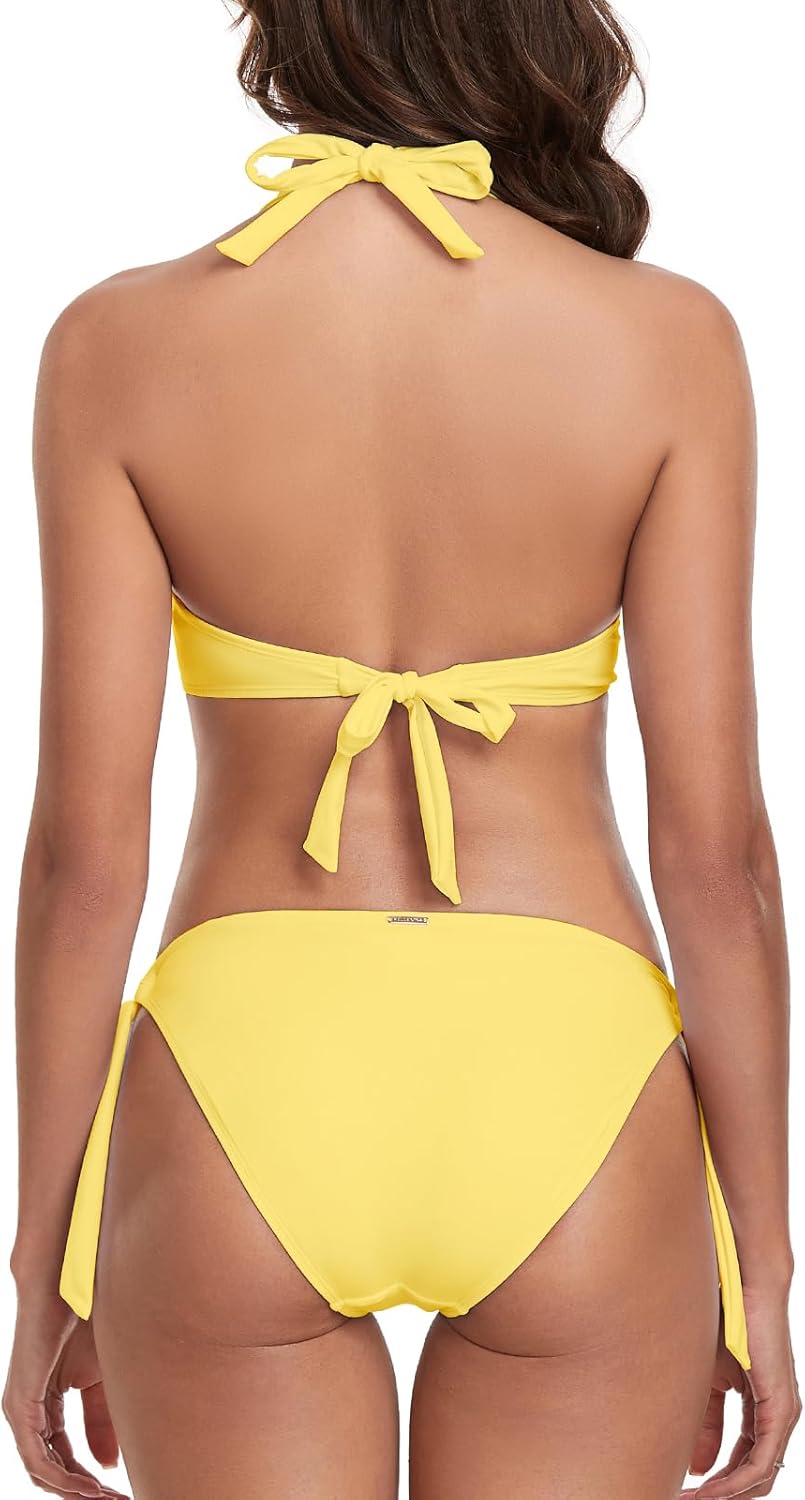 Colloyes Women's Two Piece Bikini Sets Push Up Halter Bikini Bathing Suit Adjustable 2 Piece Swimsuit - Image 4