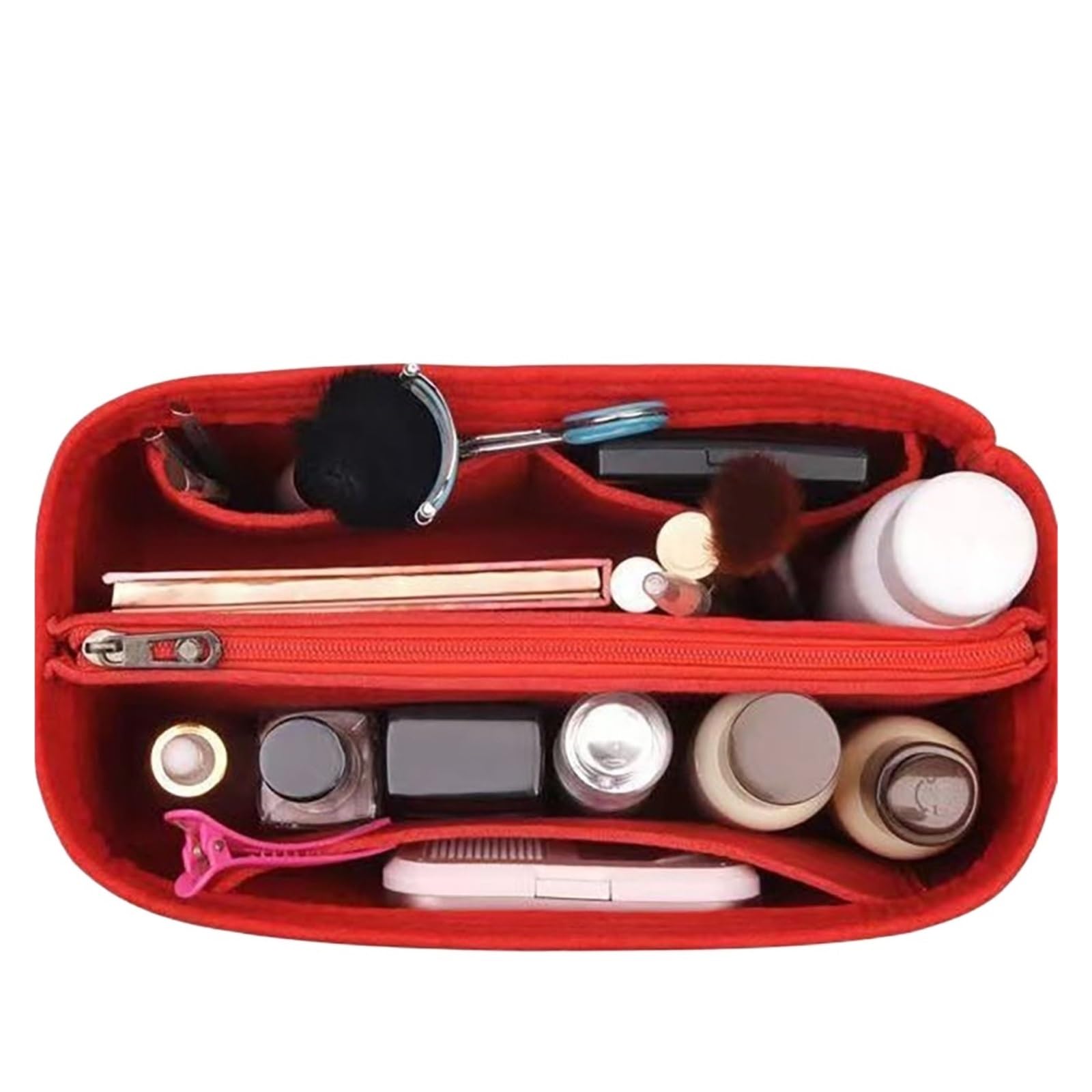 NJIEzhao Felt Handbag Insert Felt Purse Organizer Insert For Bag Shaper Liner In With Zipper Pockets Storage(For GM (Large))