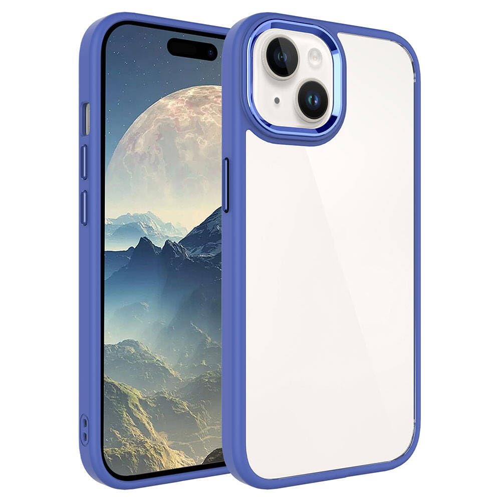 Zore Apple için uyumlu iPhone 15 Kılıf Zore Krom Kapak Lavendery Gray