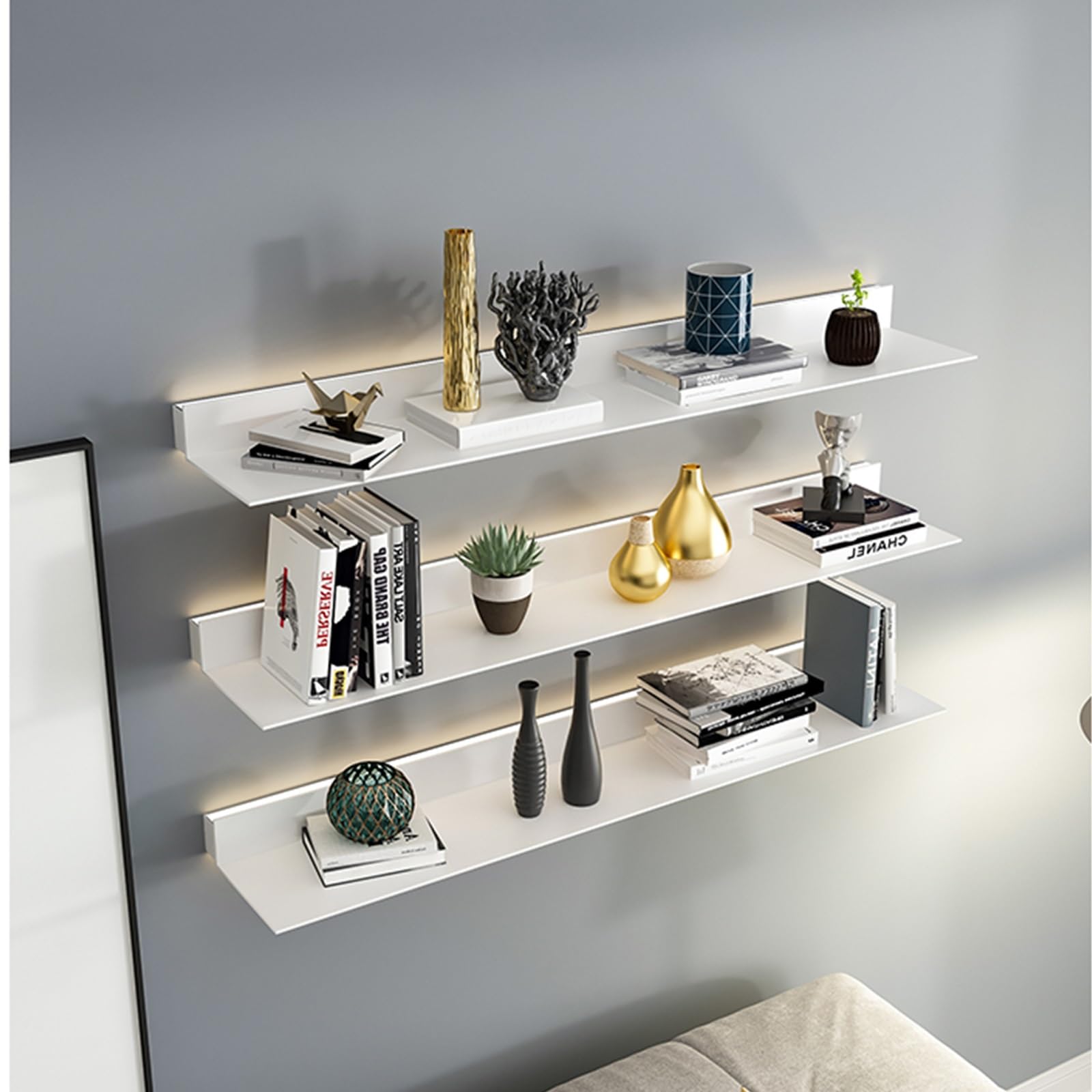 Floating Shelves With Recessed Lights Double Recessed LED Aluminum