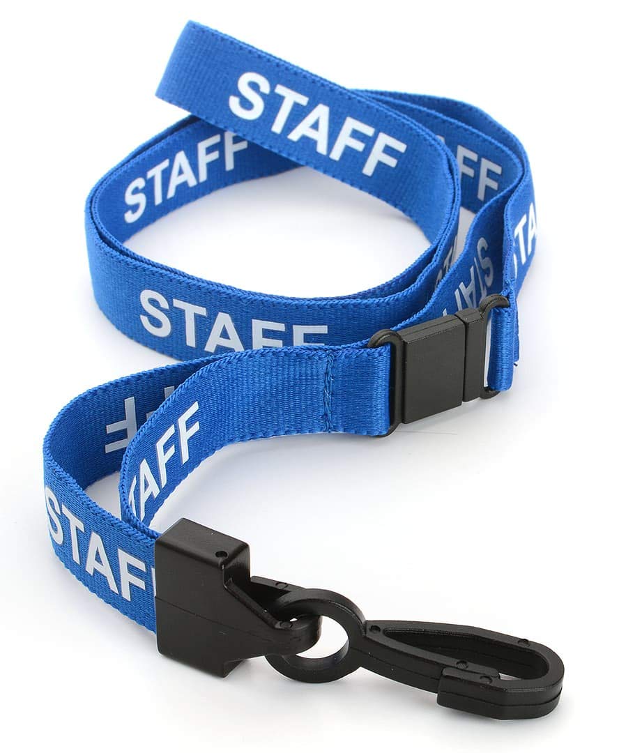 CKB LTD Staff LANYARDS Breakaway Safety Lanyard Pre-Printed Text Neck Strap Swivel Plastic Clip for ID Card Holder - Image 2