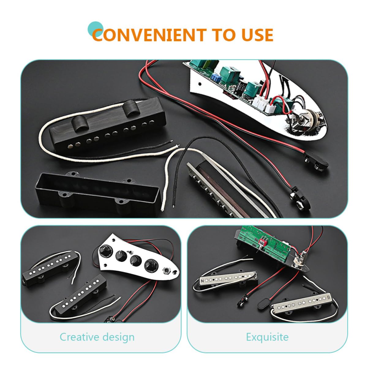 Set di Pickup per Basso Jb a 5 Corde in Ferro, Leggero e Facile da Installare per Basso Elettrico