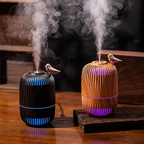 Miniatura 3 de Lindo humidificador de niebla fría para dormitorioescritoriooficina, pequeño humidificador personal de escritorio con 2 modos de niebla, 7 luces de