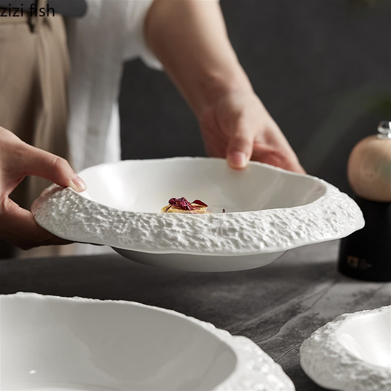 Talerze obiadowe talerz do jadalni ceramiczny jednolity kolor zastawa stołowa salaterka