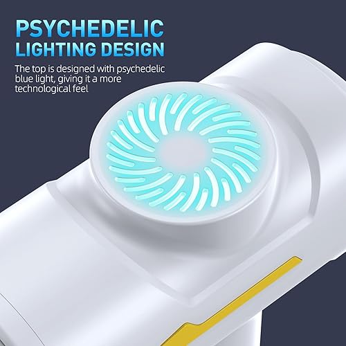 Miniatura 5 de SORUDEL Pistola de masaje de tejido profundo para dolor de espalda, hombros, cuello, cuerpo blanco con 8 cabezales de masaje y 6 velocidades y