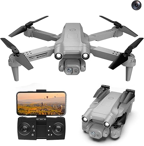 Miniatura 3 de happyYEE Dron con cámara FPV HD 4K para niños y adultos mini avión RC plegable WiFi cuadricóptero con retención de altitud modo sin cabeza ajuste de