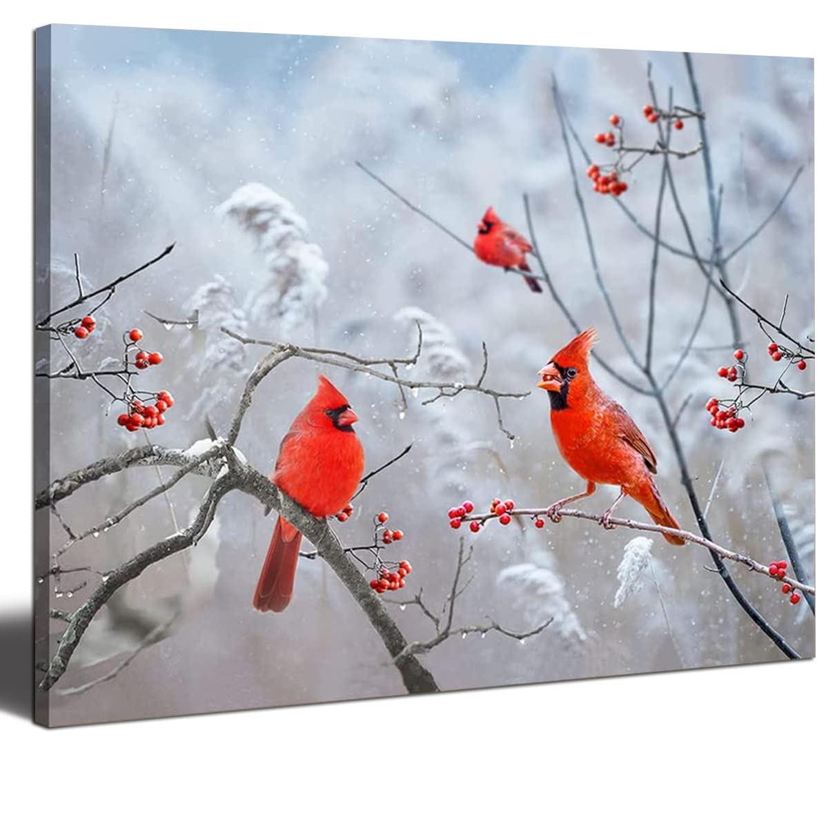 cardinal-canvas-picture-christmas-red-bird-print-painting-picture-artwork-for-home-art-amazon-de-home-kitchen