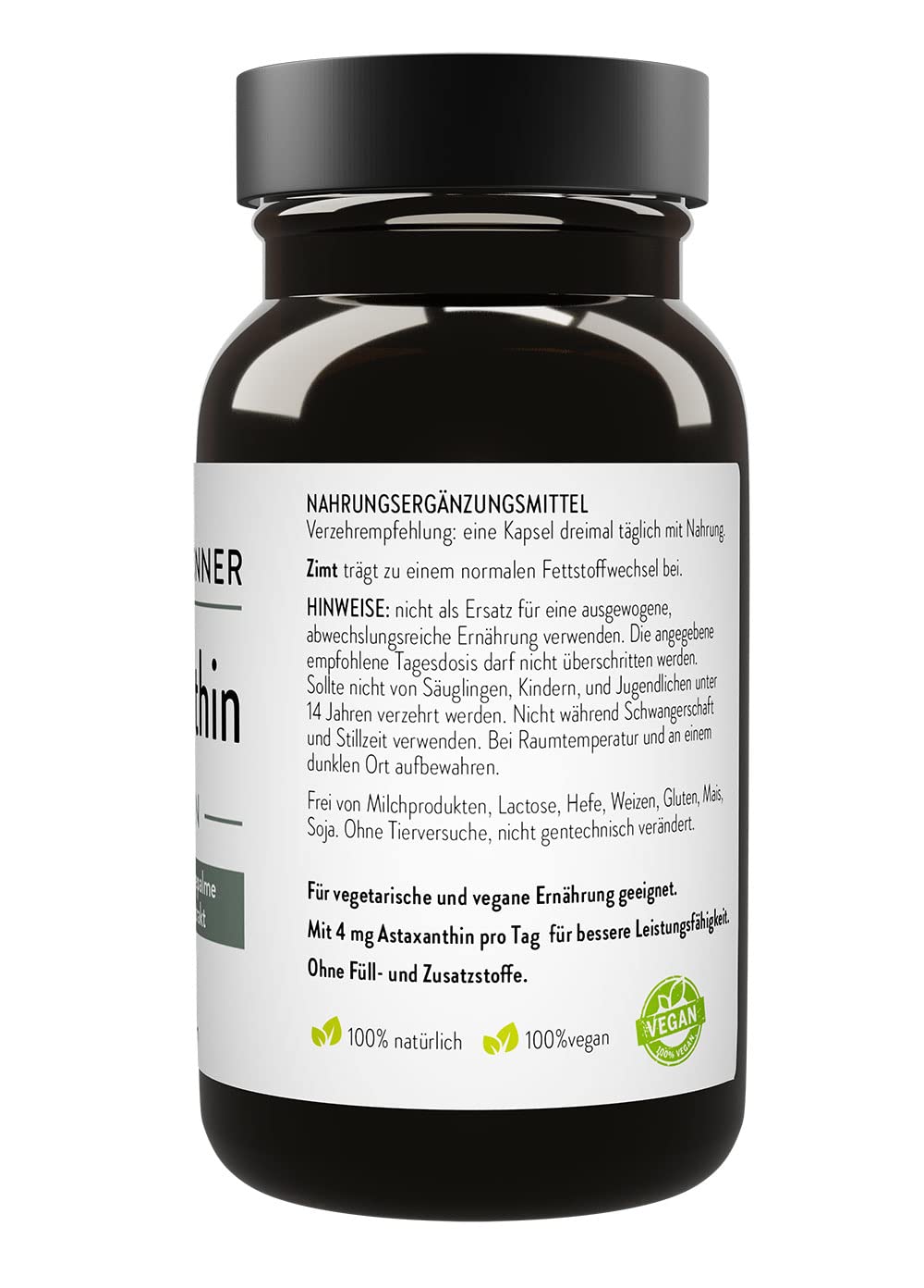 Dr. Heilbronner Astaxanthin FOR MEN Kapseln in der Glasflasche mit Sägepalmenextrakt Brennnesselextrakt und Kürbiskernextrakt I Nahrungsergänzung für Männer I vegan glutenfrei und lactosefrei