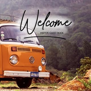 Welcome Visitor Guest Book: Vintage Car Vacation Guest Notebook, 8.25x8.25, 120 pages, Book For Vacation Rentals, AirBnB, Bed & Breakfast, Beach House, Guest House & More