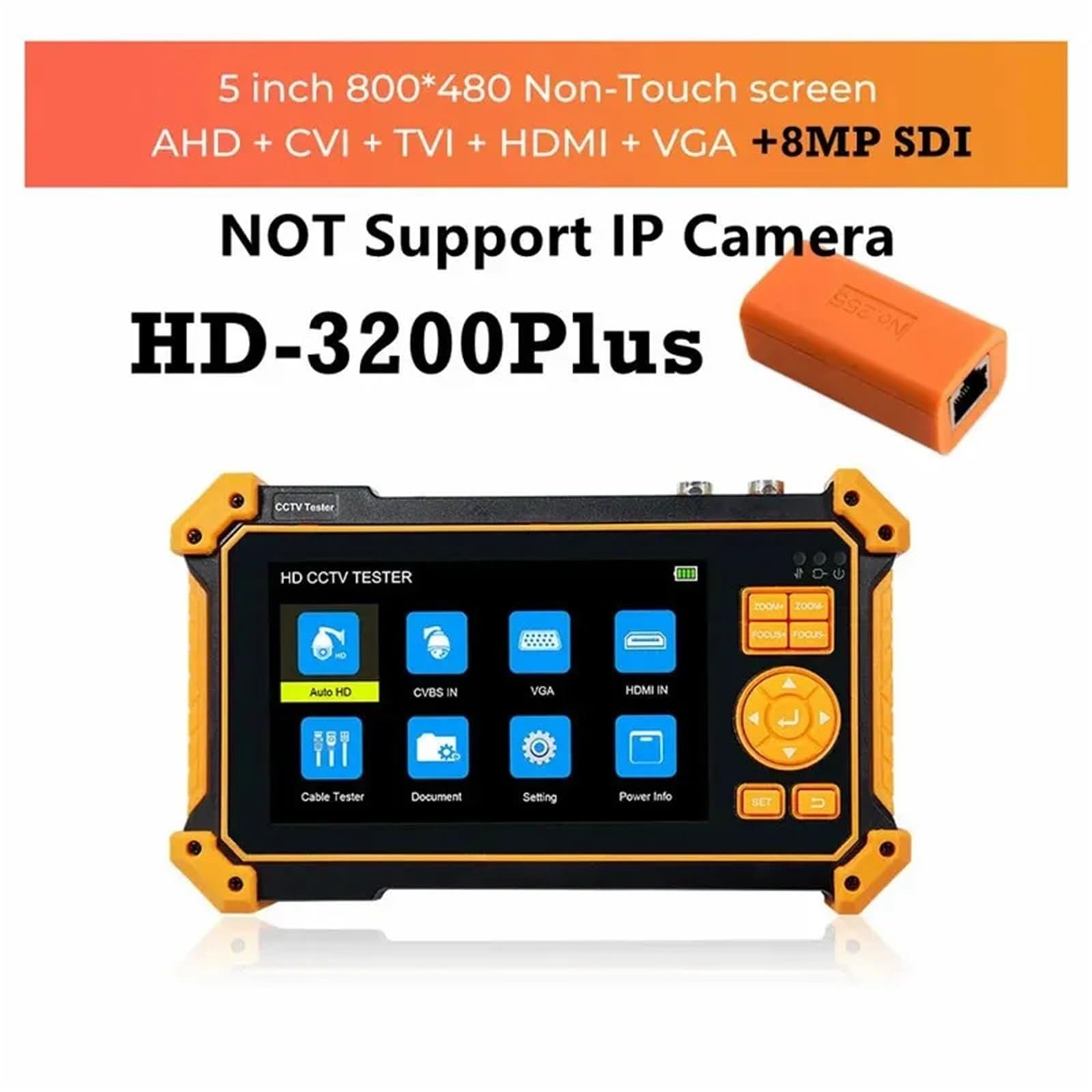 Tester wideo 5,4 cala 5200C Plus, obsługa kamer AHD/CVI/TVI/SDI/CVBS/IP Wysoka wydajność(3100plus)