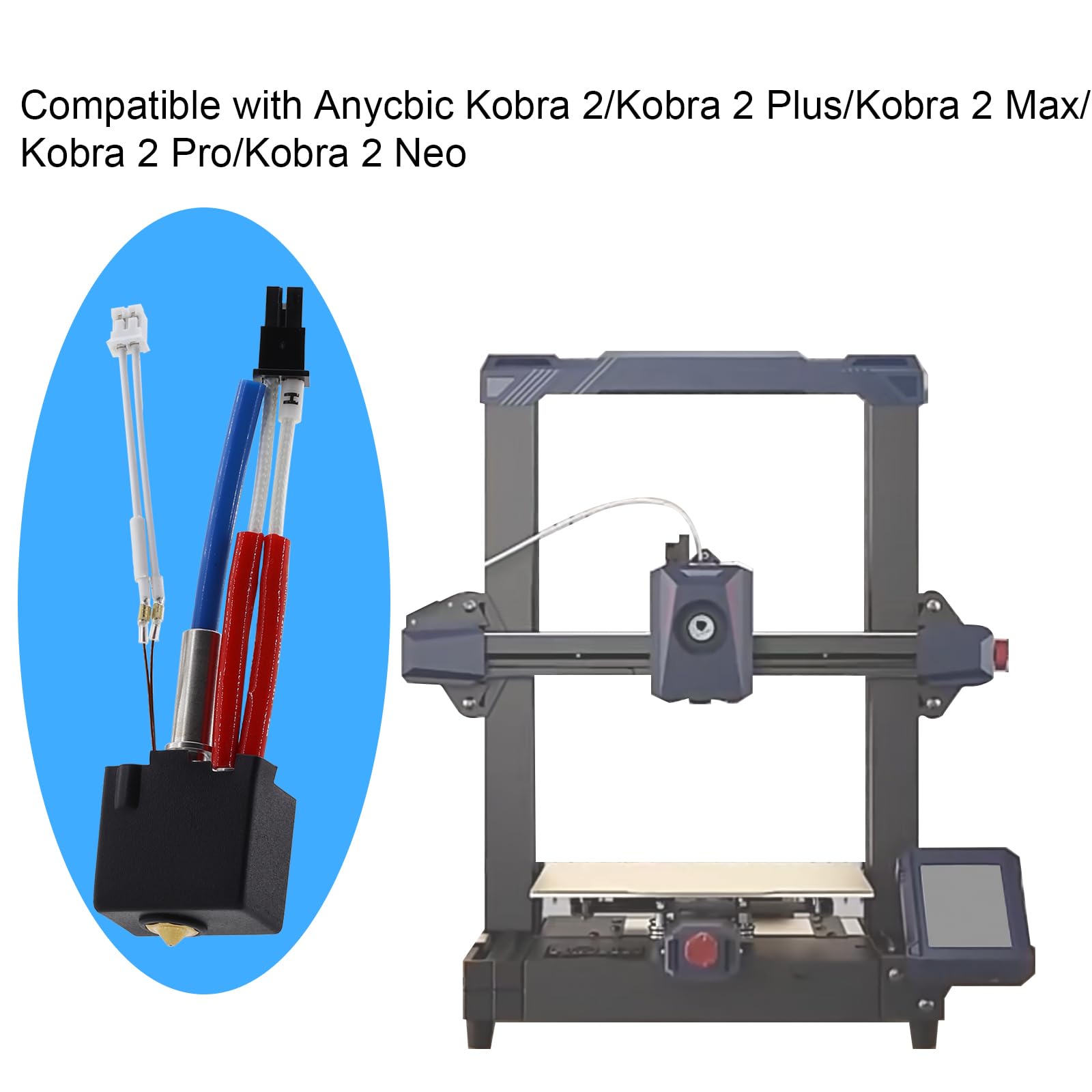 Kit 5 Ugelli In Ottone 0.4mm E Coperture Silicone Per Anycubic Kobra 3 | Accessori Stampante 3D FDM | Parti Di Ricambio