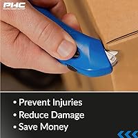 Vista 4 de Pacific Handy Cutter RSC-432 Cortador de seguridad para restaurante con campana de seguridad de bloqueo automático, desechable, seguro