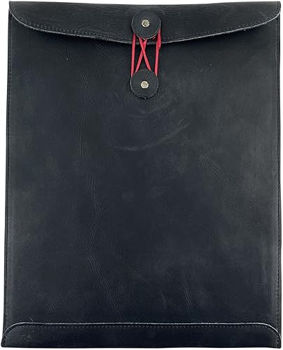 Hide & Drink, Soporte de documentos de cuero de grano completo, carpeta engomada para hombres y mujeres, protector vertical vintage, portafolio de