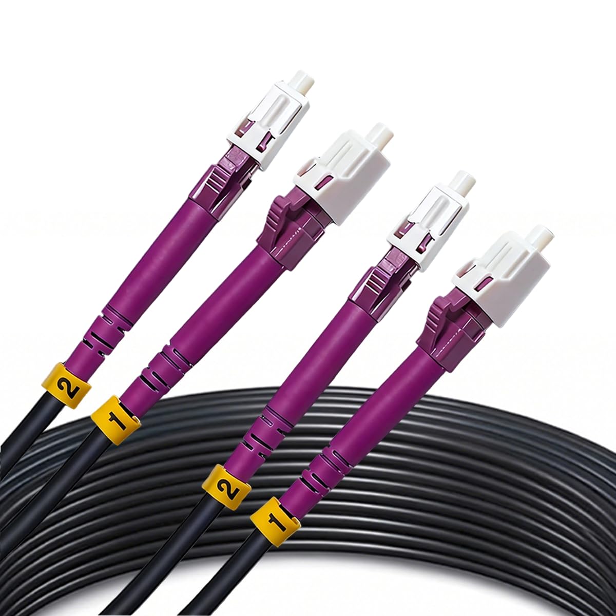 Elfcam - Cavo in fibra ottica OM4 LC/UPC a LC/UPC Duplex multimodale 50/125um ODM 5.0mm, adatto per impianti esterni e interni, 20 metri
