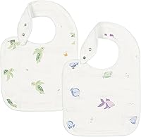 Vista 10 de Bamboo Little Baberos para bebé (paquete de 2) - Baberos con broches ajustables - Parte trasera de rizo absorbente