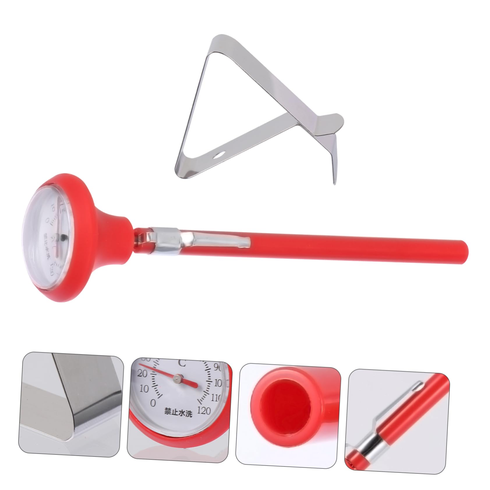 Cabilock 1Set High Temperature Resistance Thermometer with Clip for Cooking Household Food Thermometer for BBQ Poultry and Steak Precision Probe for Accurate Readings