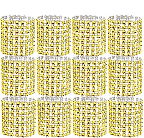 Coobbar Napkin Rings, 50 Piece/Set Self-Adhesive Gold Napkin Band for Wedding Party Dinner Receptions Family Gatherings (100, Gold)