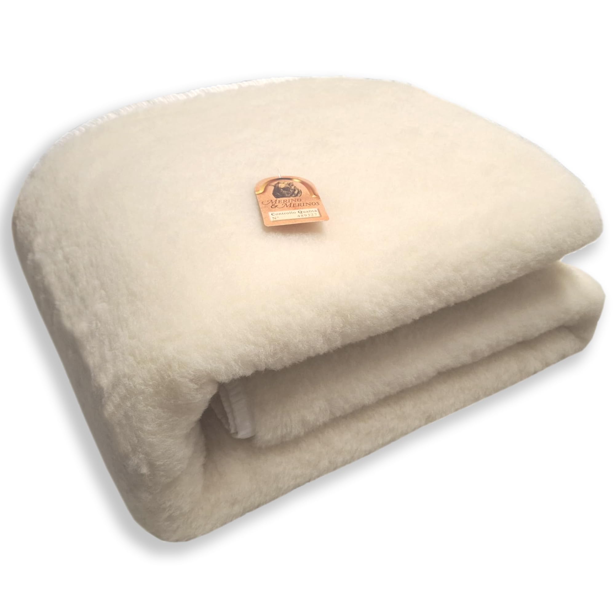 Home Tresor - Coprimaterasso Matrimoniale Pura Lana Vergine Merinos Calda e Confortevole Topper Proteggi Materasso Invernale Divano Letto Due Piazze 160/170 x 190 cm Made in Italy