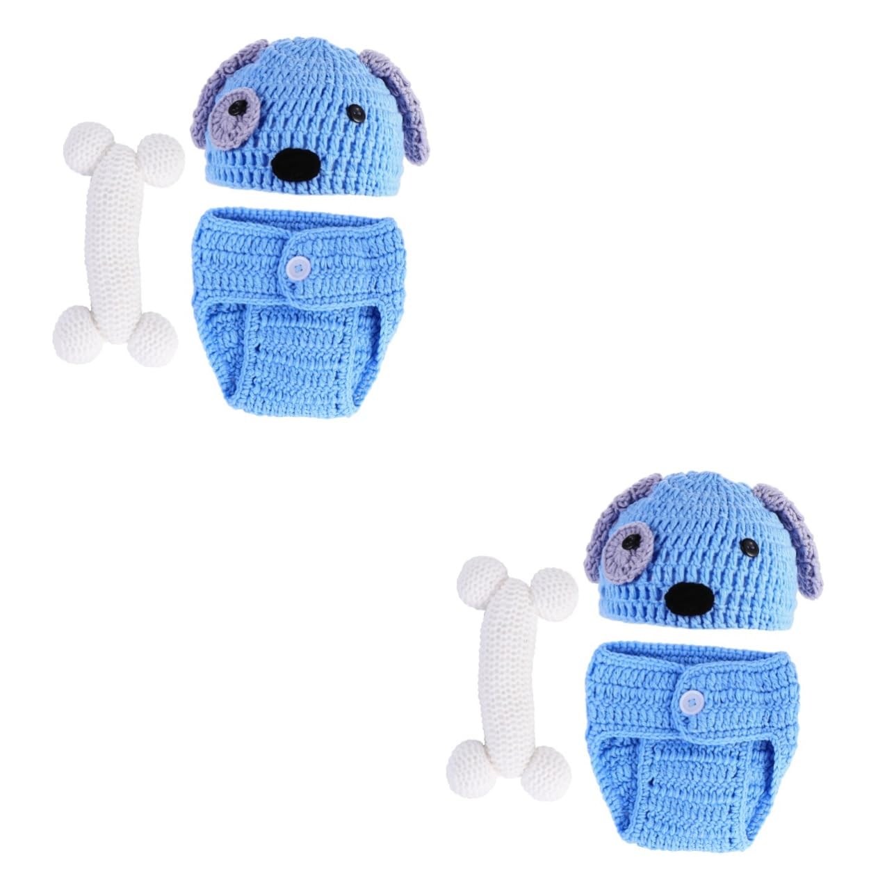 Didiseaon Ropa De De Perrito Para Bebés De Conjunto De Fotografía Sombrero Pantalones Cortos Azul