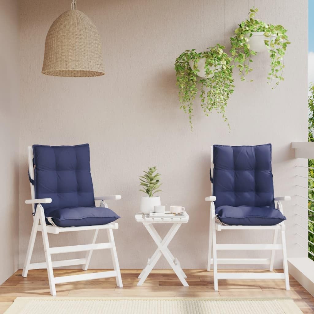 2 cuscini Oxford da 100 x 50 x 7 cm, con nastri antiscivolo, per esterni, giardino, balcone, terrazza, colore blu marino
