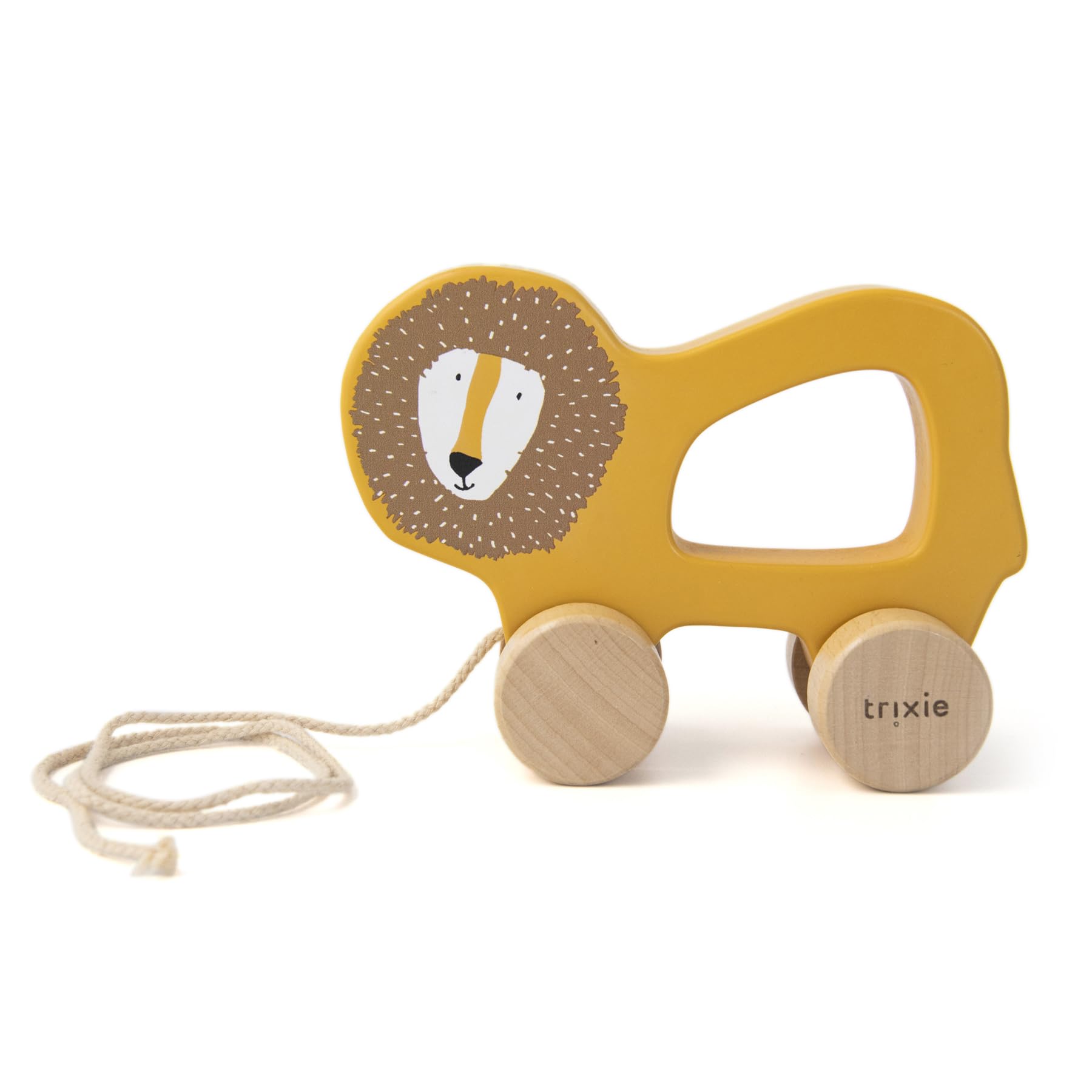 Trixie Mr. Lion Pull Along Toy - FSC-Certified Wood - 12m+, Yellow