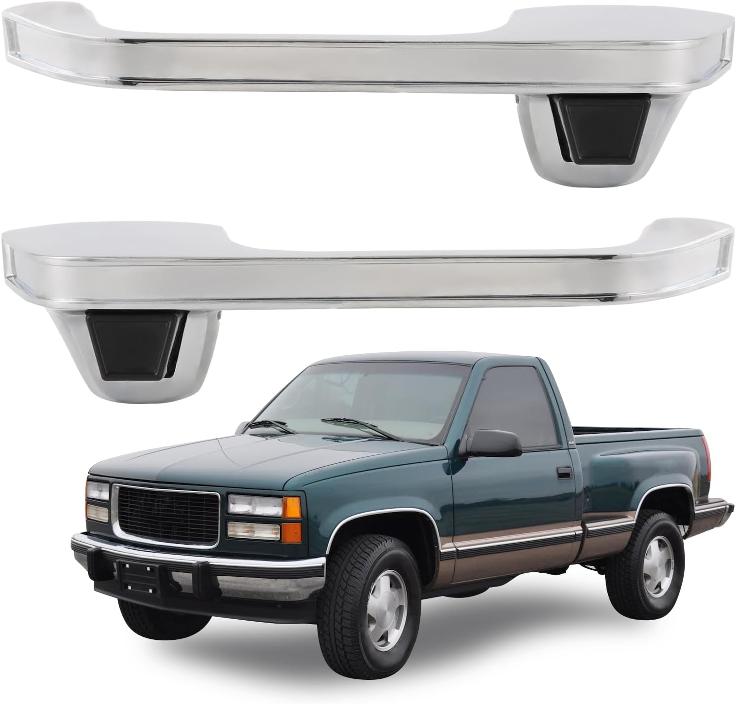 DICMIC Front Driver & Passenger Side Exterior Door Handle Compatible with 1973-1991 Chevrolet C/K/R/V 10 20 30 1500 2500 3500 GMC C/K/R/V 15 25 35 1500 2500 3500 Pickup Suburban Replace# 77047, 90025