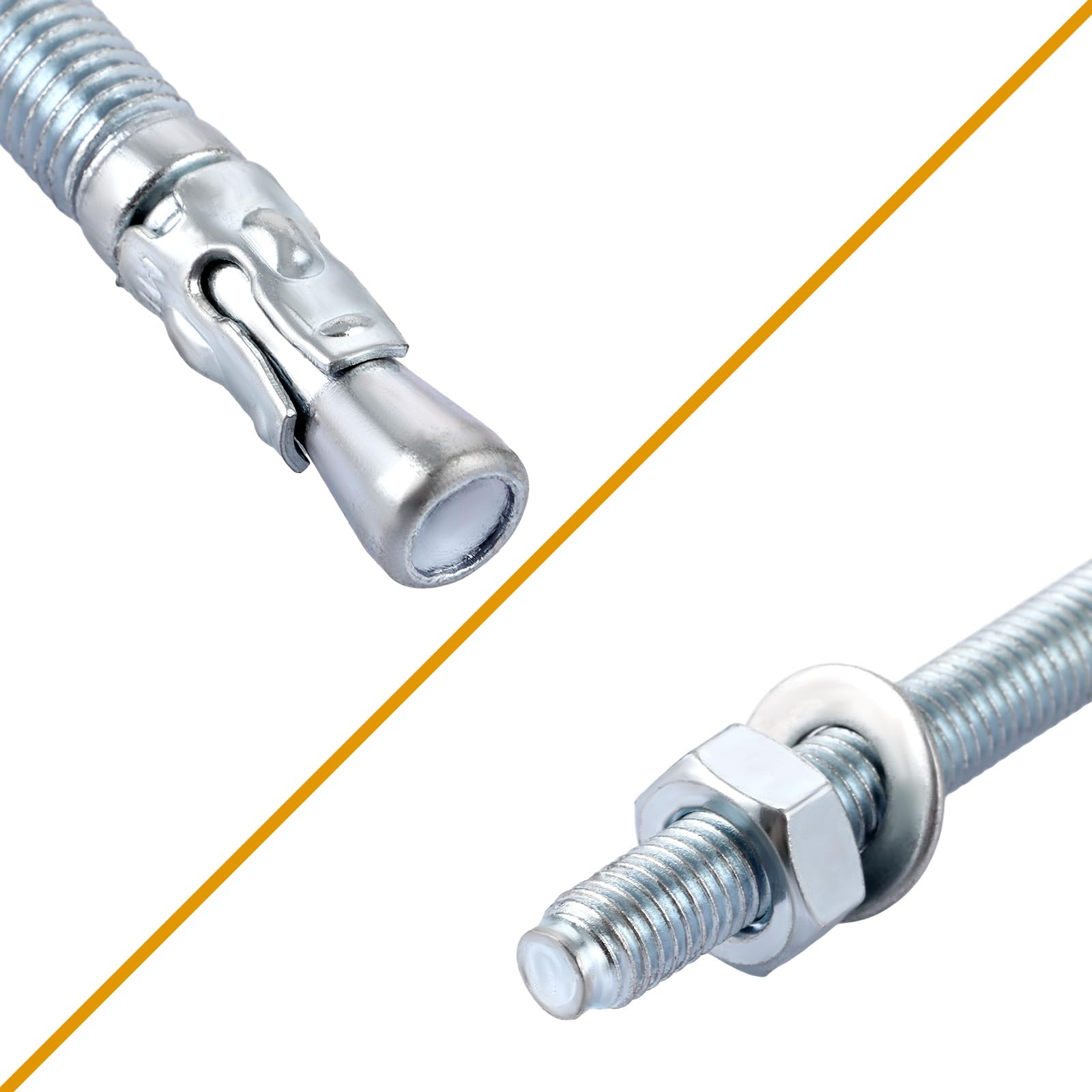 35 ancoraggi per bulloni M10 x 120 mm, zincati, di qualità industriale M10, zincati, tasselli per carichi pesanti, utilizzati per il fissaggio di edifici, ponti, macchine, ecc