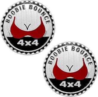 Booble Bounce Badge Rated Car Emblem, 4 x 4 3D Metal Car Badge Decals Stickers Round Emblem Decals, Auto Exterior Emblems Badge Compatible with Vehicles Trucks SUV RV (Booble Bounce/2PCS)